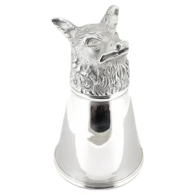 Pre-owned Tiffany & Co Antique J.e. Caldwell Sterling Silver Cup Hunting Fox Head Stirrup Cup