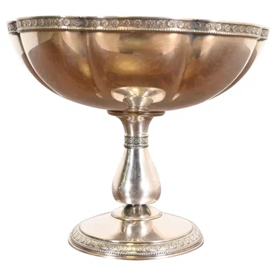 Pre-owned Tiffany & Co . Antique Silver Pedestal Fruit Bowl Or Center Bowl In Brown