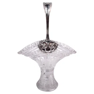 Pre-owned Tiffany & Co Antique Tiffany American Sterling Silver & Brilliant-cut Glass Basket