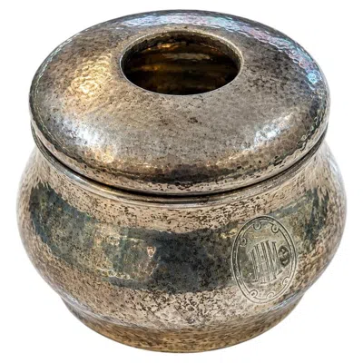 Pre-owned Tiffany & Co Antique . Sterling Silver Hair Receiver Hammered Vanity Jar In Multiple
