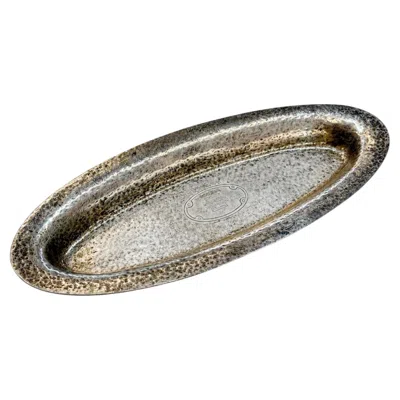 Pre-owned Tiffany & Co Antique . Sterling Silver Hammered Oval Dresser Pen Tray Monogrammed In Multiple