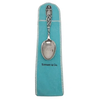 Pre-owned Tiffany & Co Antique  Sterling Silver Jack And Jill Youth Spoon With Mono W/pouch In Multi