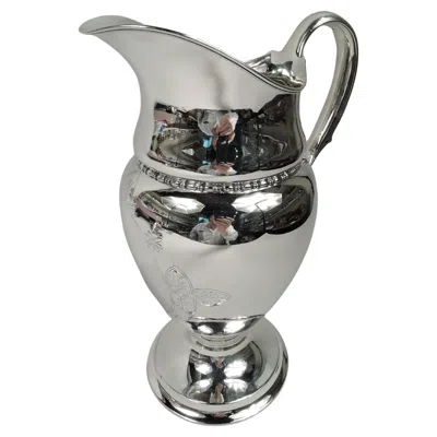 Pre-owned Tiffany & Co Antique Tiffany Edwardian Classical Sterling Silver Water Pitcher