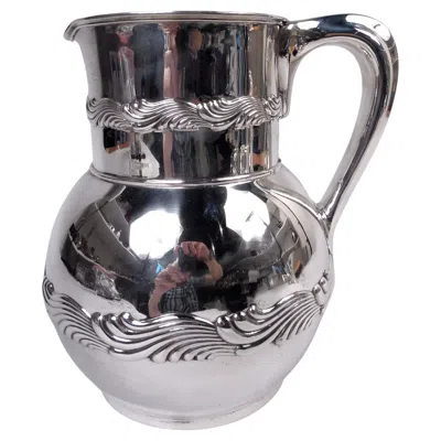 Pre-owned Tiffany & Co Antique Tiffany Wave Edge Sterling Silver Water Pitcher
