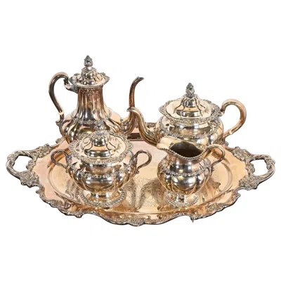 Pre-owned Tiffany & Co . Antique Victorian Silver Plate Coffee Or Tea Service Set In Sand