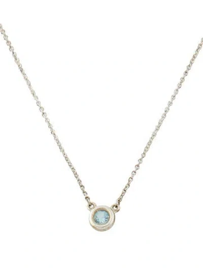 Pre-owned Tiffany & Co Aquamarine Color By The Yard Necklace, 16" In Multi