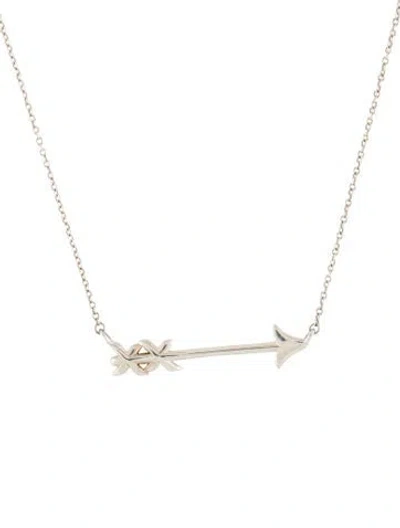 Pre-owned Tiffany & Co Arrow Pendant Necklace, 18.25" In Multi