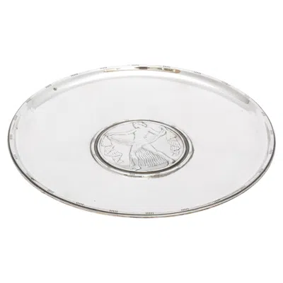 Pre-owned Tiffany & Co Art Deco Period Sterling Silver Round Serving Platter On Raised Base Tiffany
