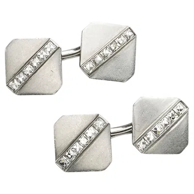 Pre-owned Tiffany & Co Art Deco . Platinum And Diamond Cufflinks, Circa 1920 In Multi