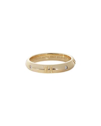 Tiffany & Co . Atlas 18k 0.20 Ct. Tw. Diamond Band (authentic Pre-loved) In Gold