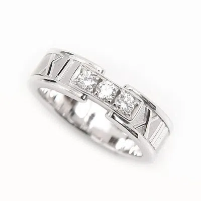 Pre-owned Tiffany & Co Atlas (18k) Band Ring () In White