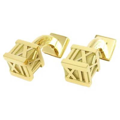 Pre-owned Tiffany & Co . Atlas 18k Gold Numeric Cube Cuff Links Cufflinks In Multi