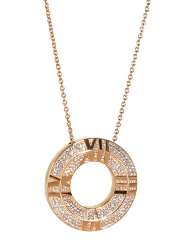 Tiffany & Co . Atlas 18k Rose Gold 1.14 Ct. Tw. Diamond Pendant (authentic Pre-loved)