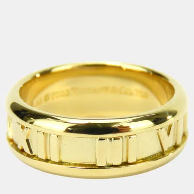 Pre-owned Tiffany & Co Atlas 18k Yellow Gold Ring Eu 51