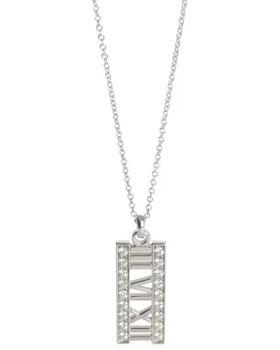 Tiffany & Co . Atlas Bar 18k 0.30 Ct. Tw. Diamond Necklace (authentic Pre-  Loved) In Metallic