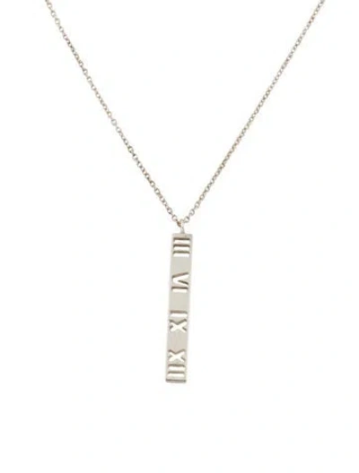 Pre-owned Tiffany & Co Atlas Bar Pendant Necklace, 16" In Multi
