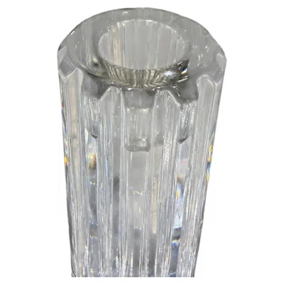 Pre-owned Tiffany & Co . Atlas Crystal Candlestick Holder Vintage Modern In Gray