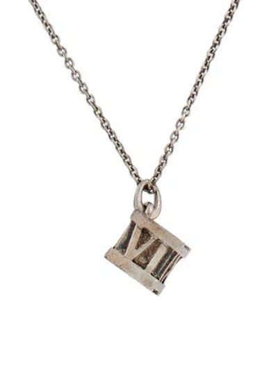 Pre-owned Tiffany & Co Atlas Cube Pendant Necklace, 16" In Multi
