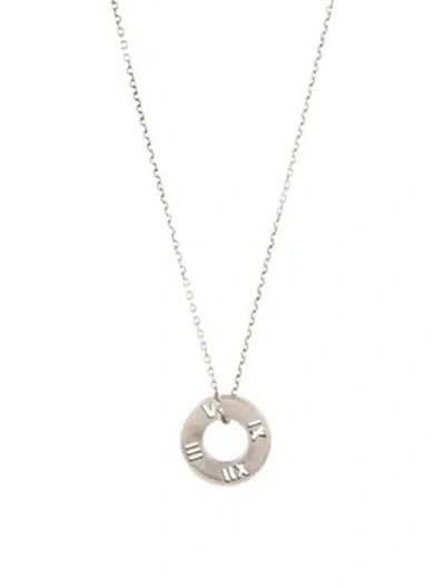 Pre-owned Tiffany & Co Atlas Disc Pendant Necklace, 16" In Multi