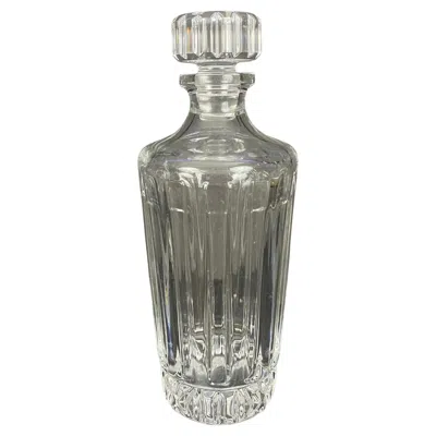 Pre-owned Tiffany & Co . ‘atlas' Faceted Crystal Glass Decanter & Stopper In Gray