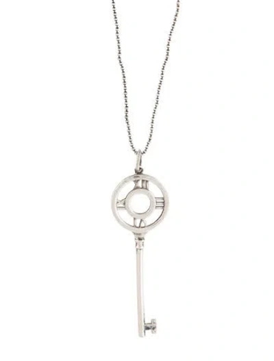 Pre-owned Tiffany & Co Atlas Key Pendant Necklace, 30" In Multi