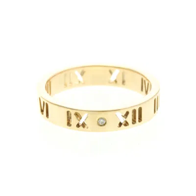 Pre-owned Tiffany & Co . Atlas Pierced Ring 18k Rose Gold And Diamonds Gold Pink_gold Ring Jewelry ()