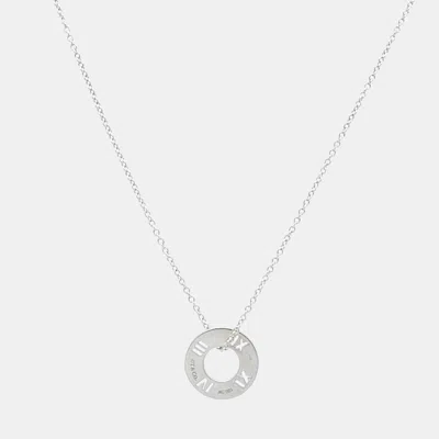 Pre-owned Tiffany & Co Atlas Pierced Sterling Silver Pendant Necklace