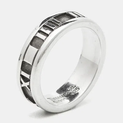 Pre-owned Tiffany & Co Atlas Silver 925 Band Ring Size 55