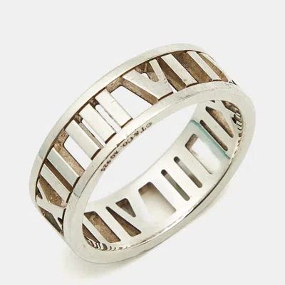 Pre-owned Tiffany & Co Atlas Sterling Silver Band Ring Size 58