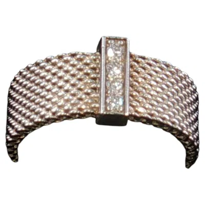 Pre-owned Tiffany & Co Authentic . Somerset Mesh Diamond Ring 925 Sterling Silver + Pouch In Multi