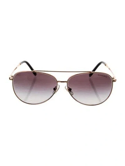 Pre-owned Tiffany & Co Aviator Gradient Sunglasses In Black/gold