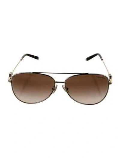 Pre-owned Tiffany & Co Aviator Gradient Sunglasses In Gold