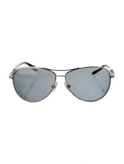 Pre-owned Tiffany & Co Aviator Tinted Sunglasses In Silver
