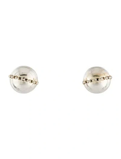 Pre-owned Tiffany & Co Ball Chain Stud Earrings In Multi