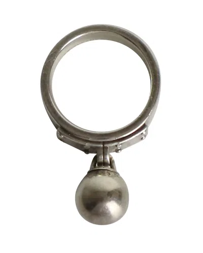 Tiffany & Co Ball Dangle Ring In Silver Metal In Gray