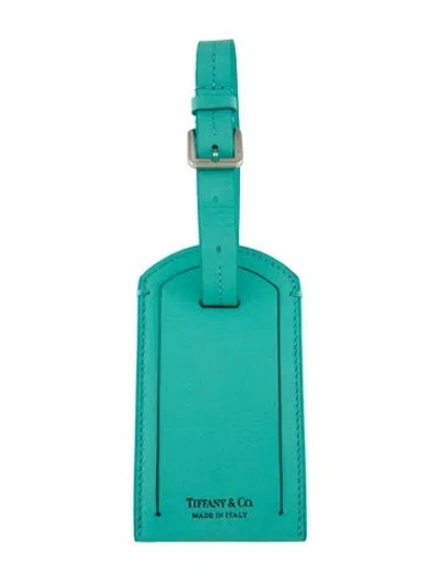 Pre-owned Tiffany & Co Blue Adjustable Luggage Tag W/ Silver-toned Hardware
