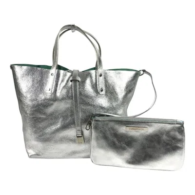 Pre-owned Tiffany & Co Blue Leather Handbag Tote Bag () In Multi