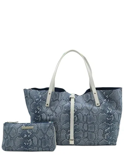 Pre-owned Tiffany & Co . Blue Suede Reversible Tote (authentic Pre-loved)