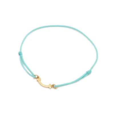 Pre-owned Tiffany & Co Blue Yellow Gold Yellow Gold (18k) Nylon Charm Bracelet () In Multi
