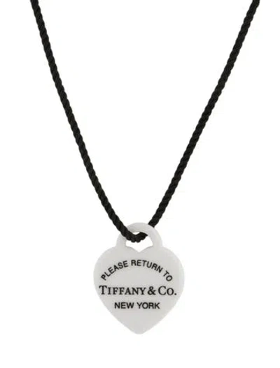 Pre-owned Tiffany & Co Bone China Heart Tag Pendant Necklace, 18" In Multi