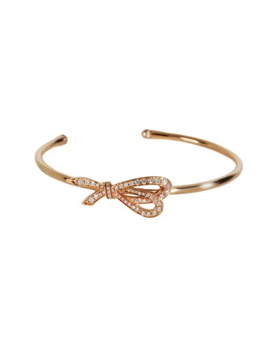 Pre-owned Tiffany & Co . Bow 18k Rose Gold 1.64 Ct. Tw. Diamond Bracelet (authentic Pre-loved) In Gray