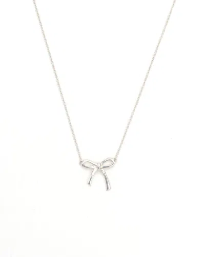 Tiffany & Co Bow Ribbon Necklace In Silver