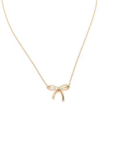 Tiffany & Co Bow Ribbon Pendant 18k Necklace In Yellow
