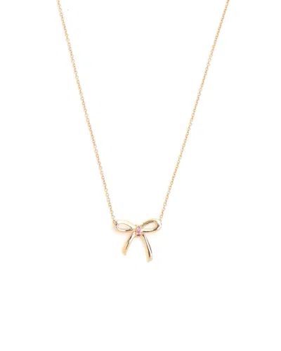 Tiffany & Co Bow Sapphire 18kt Gold Necklace In White