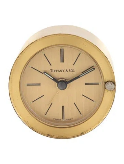 Pre-owned Tiffany & Co Brass Alarm Clock In Gold/metallic