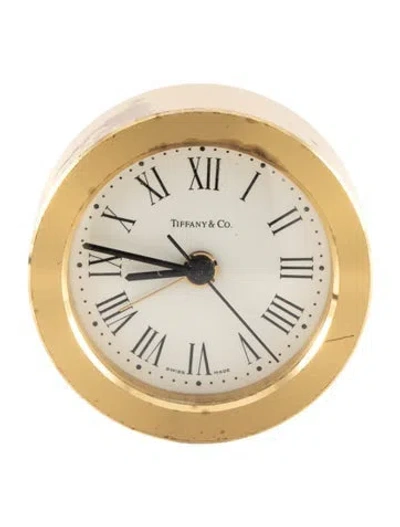 Pre-owned Tiffany & Co Brass Desk Clock In Metallic