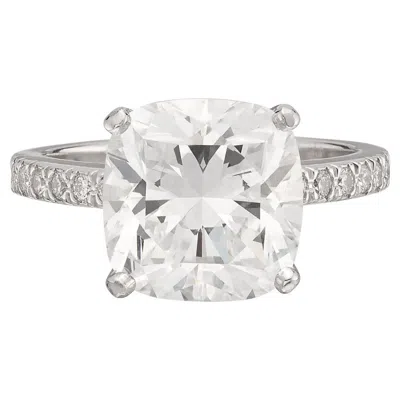 Pre-owned Tiffany & Co Breathtaking . 4.05ct Cushion Cut Diamond Ring In Multi