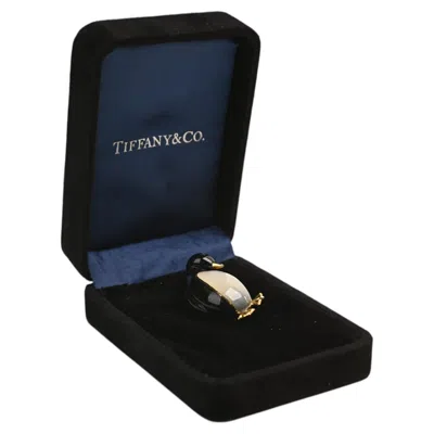 Pre-owned Tiffany & Co Brooch. Black Jade And Mother Pearl Brooch 18k Yellow Gold Penguin