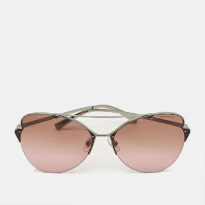 Pre-owned Tiffany & Co Brown/pink Gradient Tf 3063 Butterfly Sunglasses