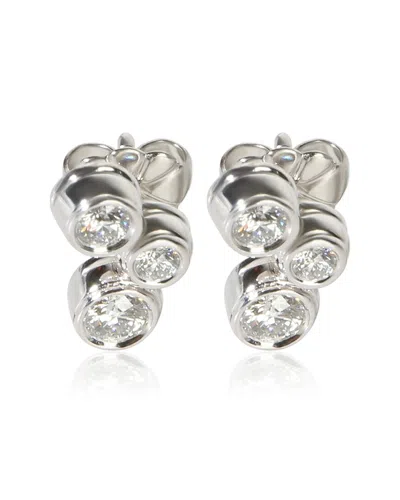 Pre-owned Tiffany & Co . Bubble Platinum 0.40 Ct. Tw. Diamond & Prasiolite Earrings  (authentic Pre-loved)